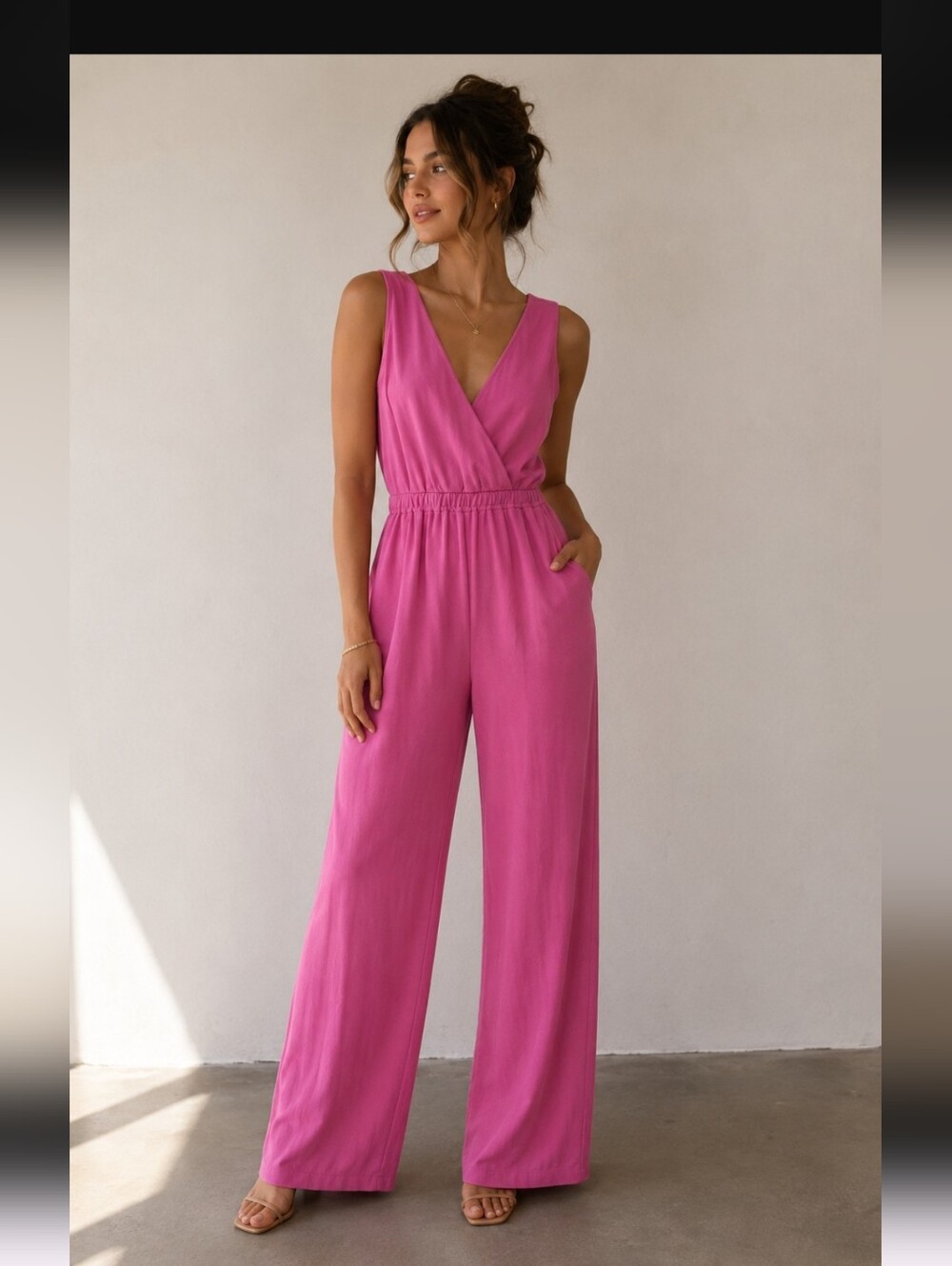 Chic Pink Sleeveless Jumpsuit